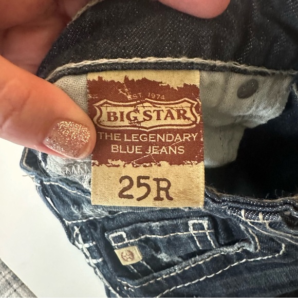 Big Star Darker Wash Y2K Inspired Maddie Boot Embroidered Pockets Jeans Size 25 - Picture 6 of 16